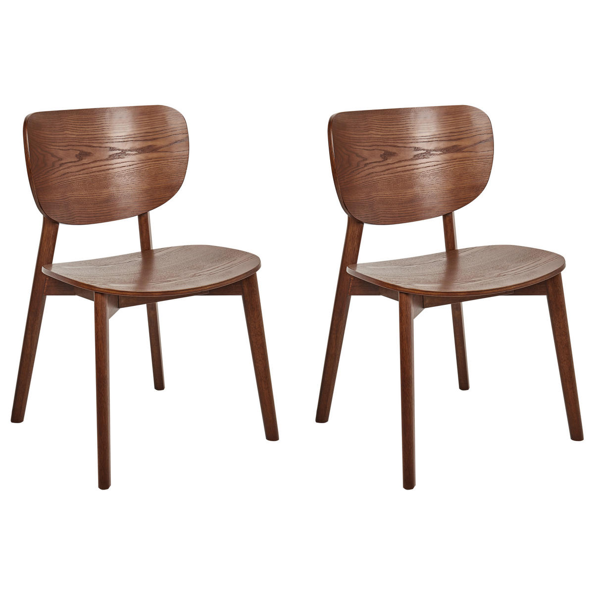 STUHL 2er-Set Holz Dunkelbraun Overly - Dunkelbraun, Holz (49/80/47cm) - Beliani