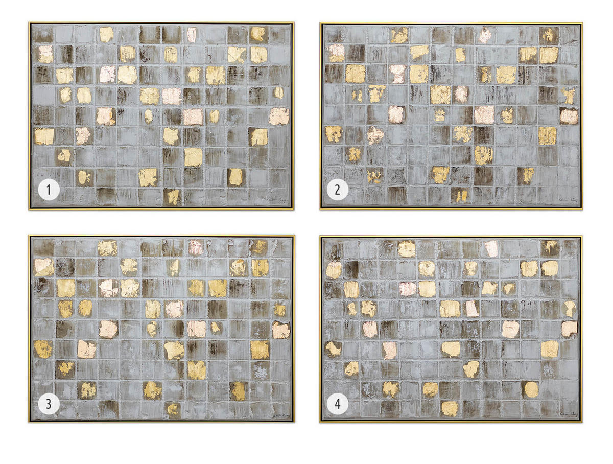 ACRYLBILD HANDGEMALT Grau 103/78 cm - Goldfarben/Grau, Textil (102.5/77.5cm) - KUNSTLOFT