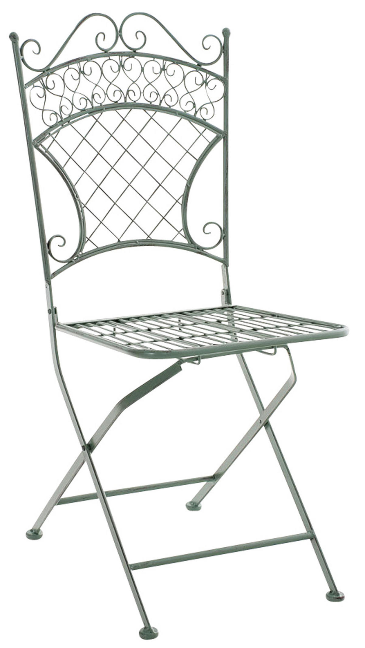 GARTENKLAPPSTUHL 2er Set Metall Antik-Grün - Grün, Metall (42/94/40cm) - CLP