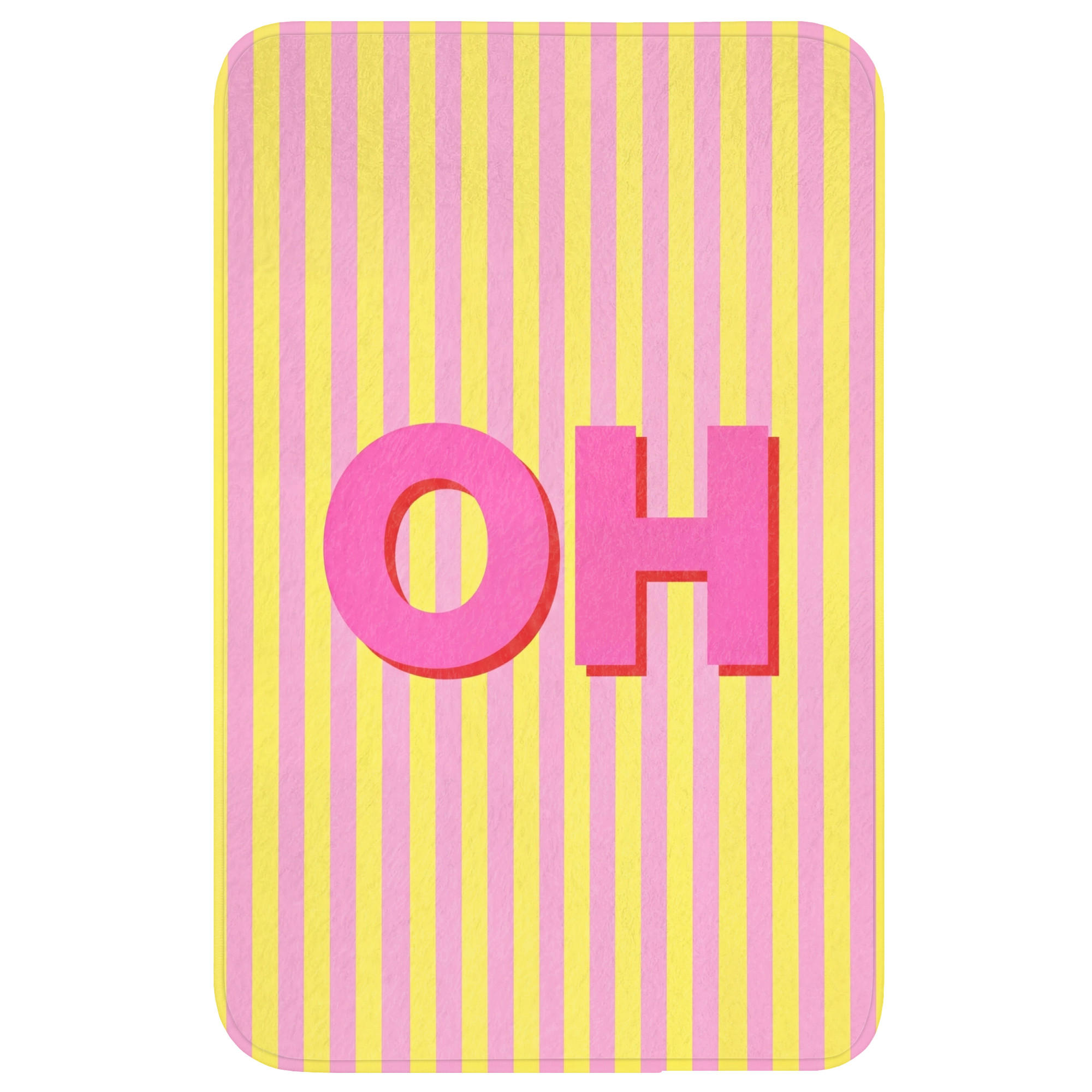 OnlyWow WC PŘEDLOŽKA Text - Pruhy - Růžová 50x80 cm