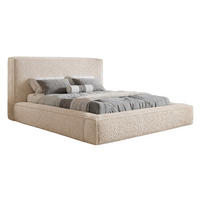 POLSTERBETT Boucle 180x200 Karano, Dicker Schaum, Bettkasten, Beige - Beige, Holz/Textil (180/200cm) - Emporius