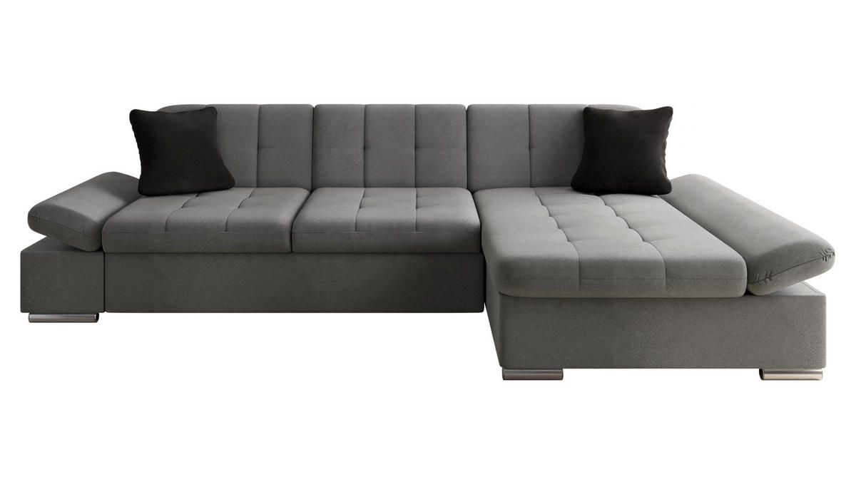 ECKSOFA Malwi, Seite: Rechts - Silbereichenfarben, Holz/Textil (278/161cm) - MIRJAN24