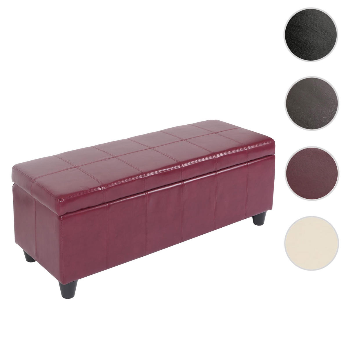 SITZBANK MIT AUFBEWAHRUNG Rot - Rot, Leder (112/45/45cm) - MCW