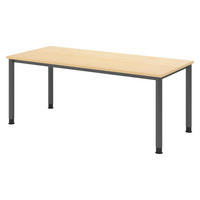 SCHREIBTISCH Serie-H Gestell: Graphit 80/180/74 cm in Ahornfarben - Ahornfarben, Holzwerkstoff (80/180/74cm) - bümö