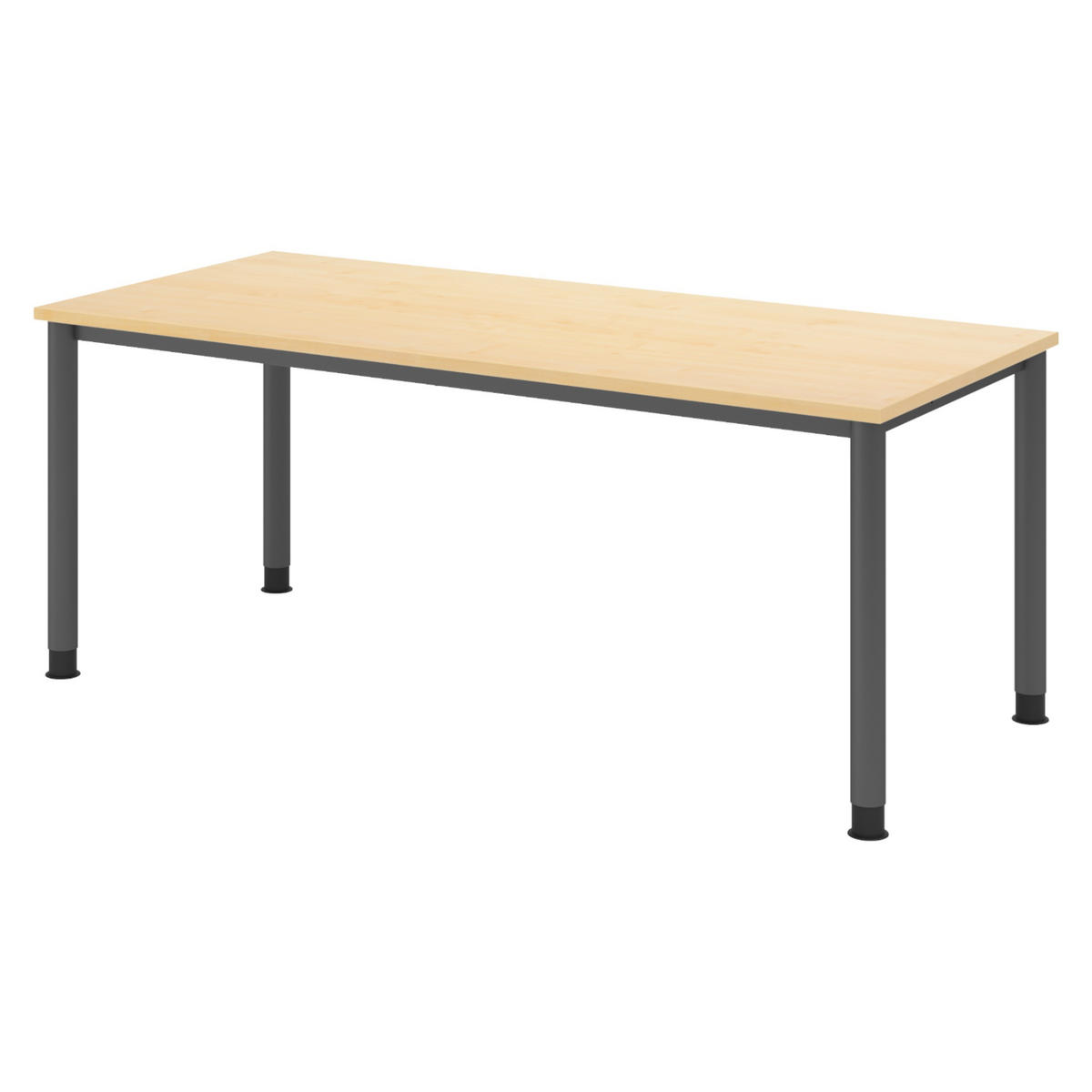 SCHREIBTISCH Serie-H Gestell: Graphit 80/180/74 cm in Ahornfarben - Ahornfarben, Holzwerkstoff (80/180/74cm) - bümö