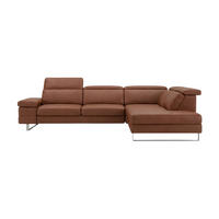 ECKSOFA Virage Echtleder Cognacbraun - Cognac, Leder/Metall (232/263cm)