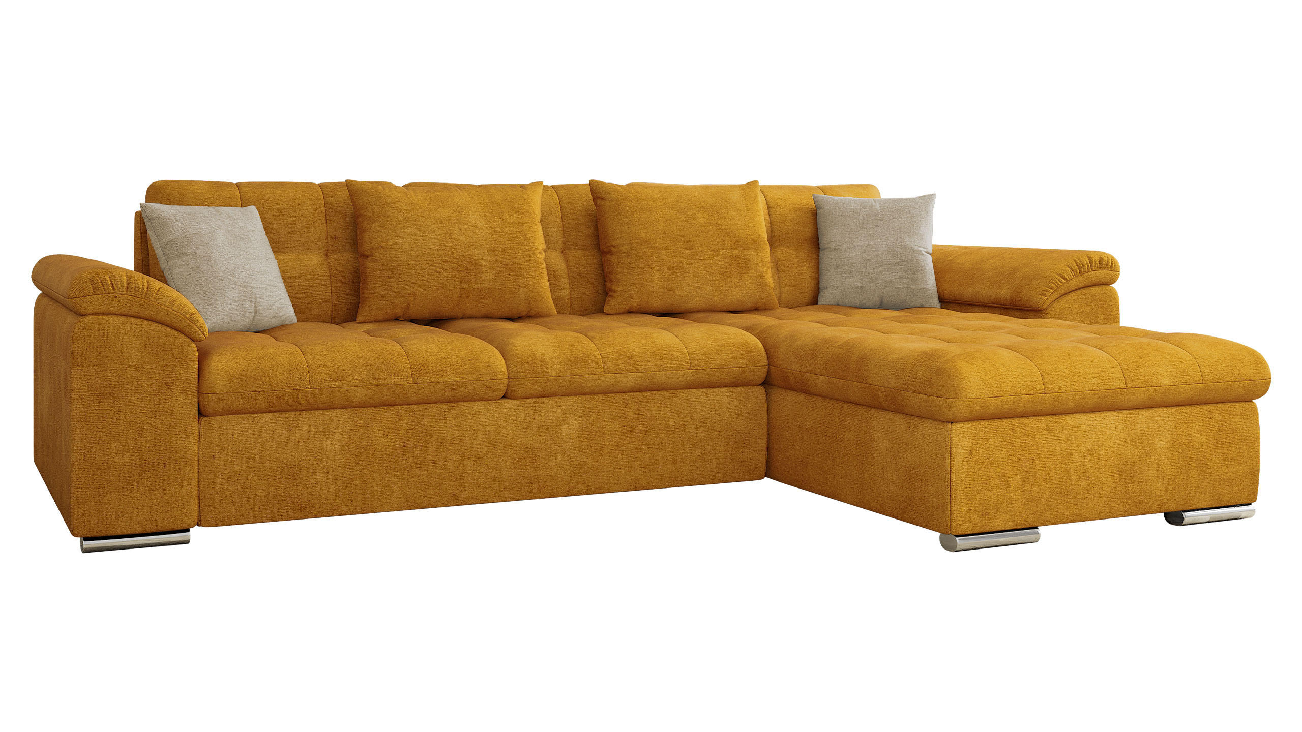 ECKSOFA Diana, Seite: Rechts - Gelb, Holz/Textil (280/160cm) - MIRJAN24