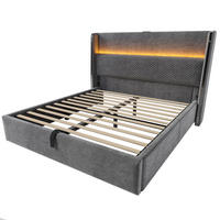 STAURAUMBETT 140/200 cm DE-00569, in Grau, hydraulischem Stauraum - Grau, Metall (140/200cm) - ComfortXL