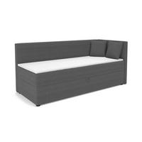 BOXBETT ROBERTO 90/200 in Cord Anthrazit H4 rechts - Anthrazit, Holz/Holzwerkstoff (90/200cm) - Deine Möbel 24