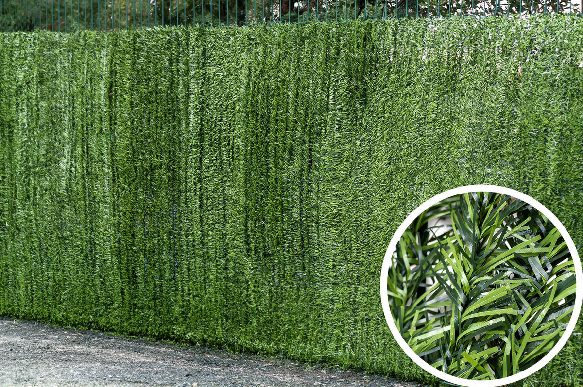 KÜNSTLICHE HECKE Pico 3m H.150cm 90 Stränge - Grün, Kunststoff (150/300cm) - Casanoov