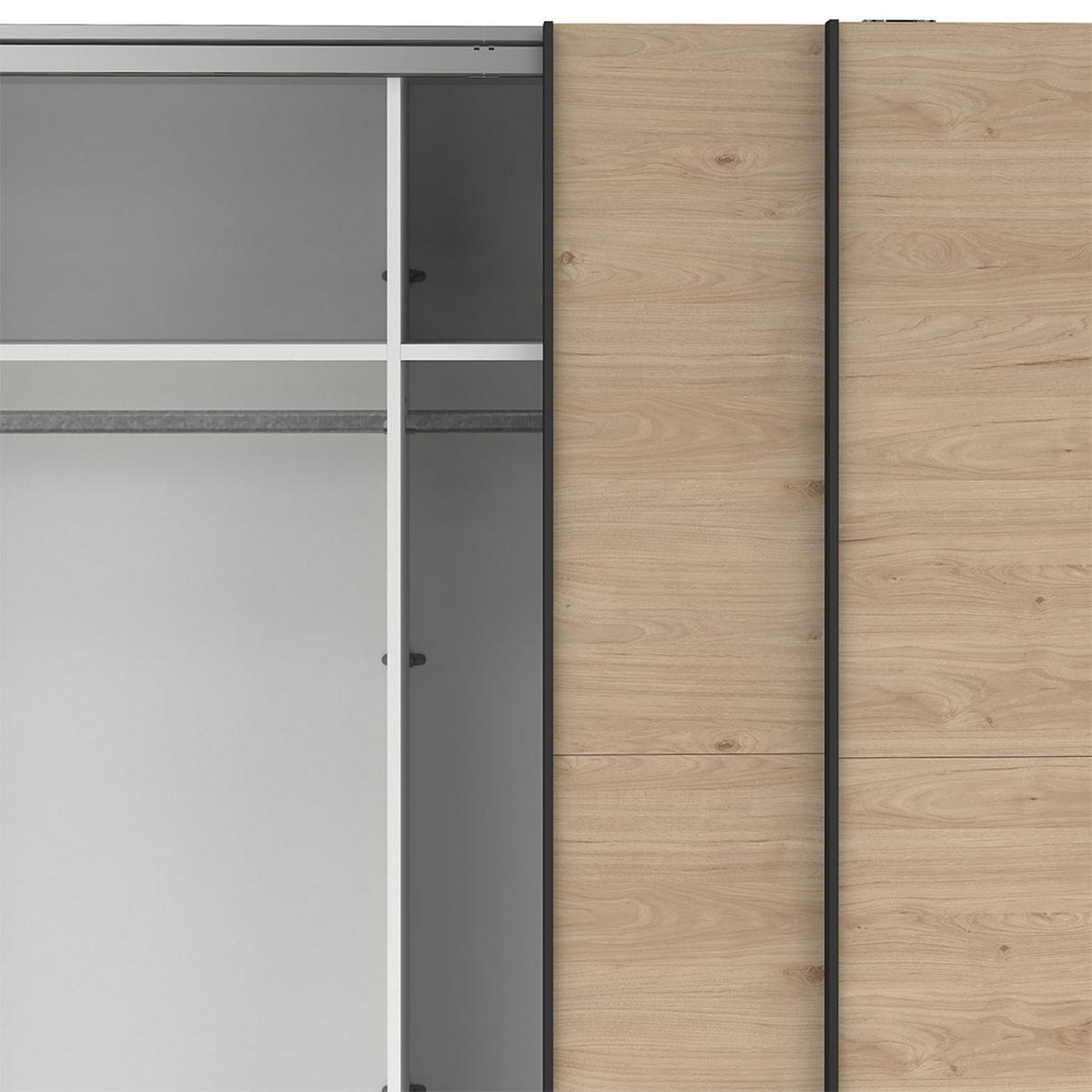 SCHIEBETÜRENSCHRANK, Como, Eiche, Holzwerkstoff, 244 x 67 x 221 cm - Eichefarben, Holzwerkstoff (244/221/67cm) - ebuy24