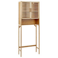 WASCHMASCHINEN-ÜBERBAUSCHRANK Heller Holzfarbton Okarche - Hellbraun, Holz (63/167/95cm) - Beliani