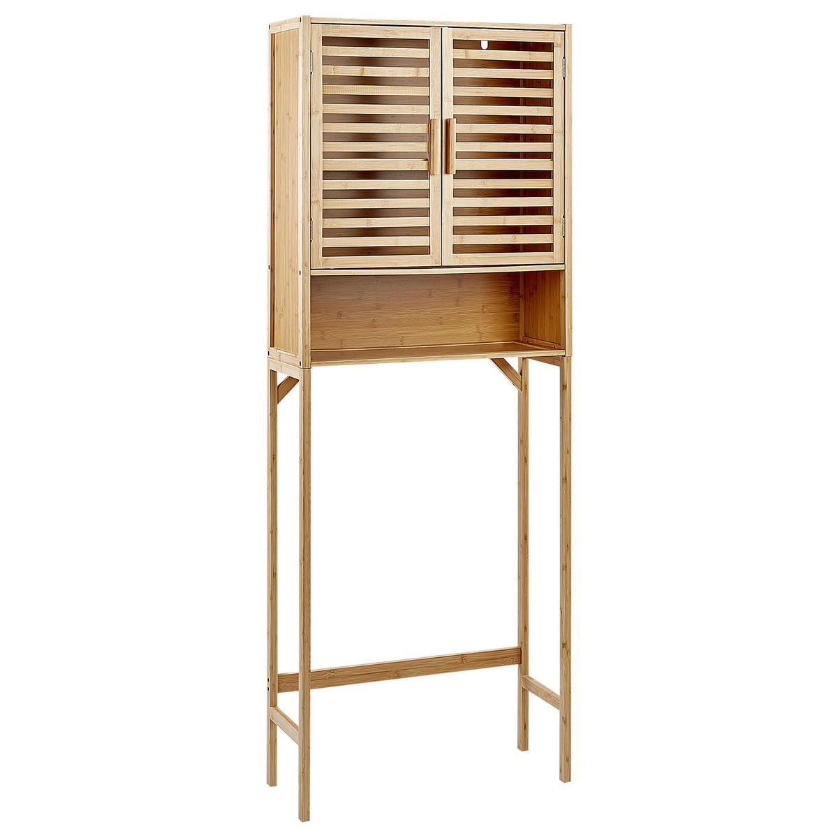 WASCHMASCHINEN-ÜBERBAUSCHRANK Heller Holzfarbton Okarche - Hellbraun, Holz (63/167/95cm) - Beliani