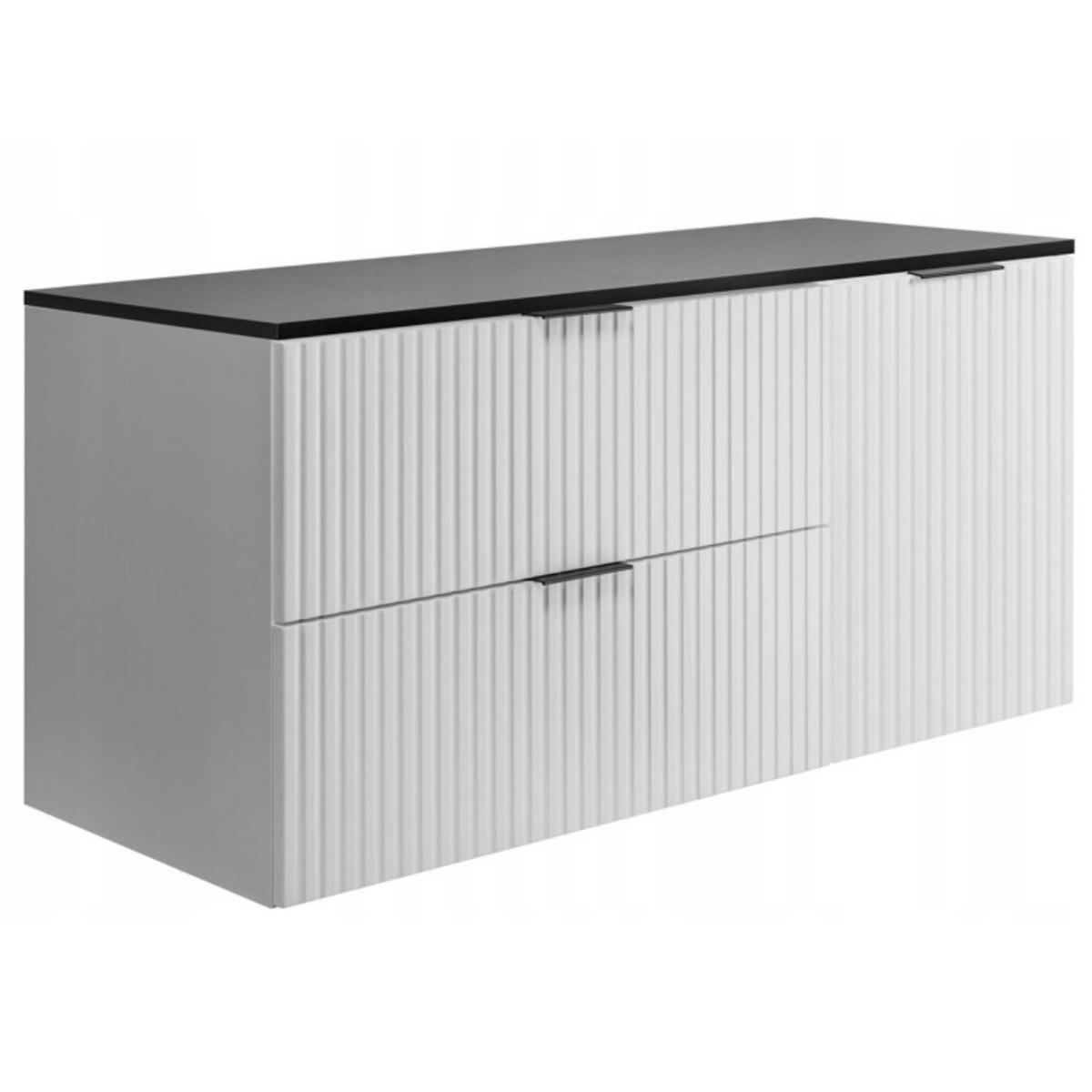 WASCHBECKUNTERSCHRANK FLOW + Platte Weiß matt 120/57/46 cm - Weiß, Holzwerkstoff (120/57/46cm) - Rodan