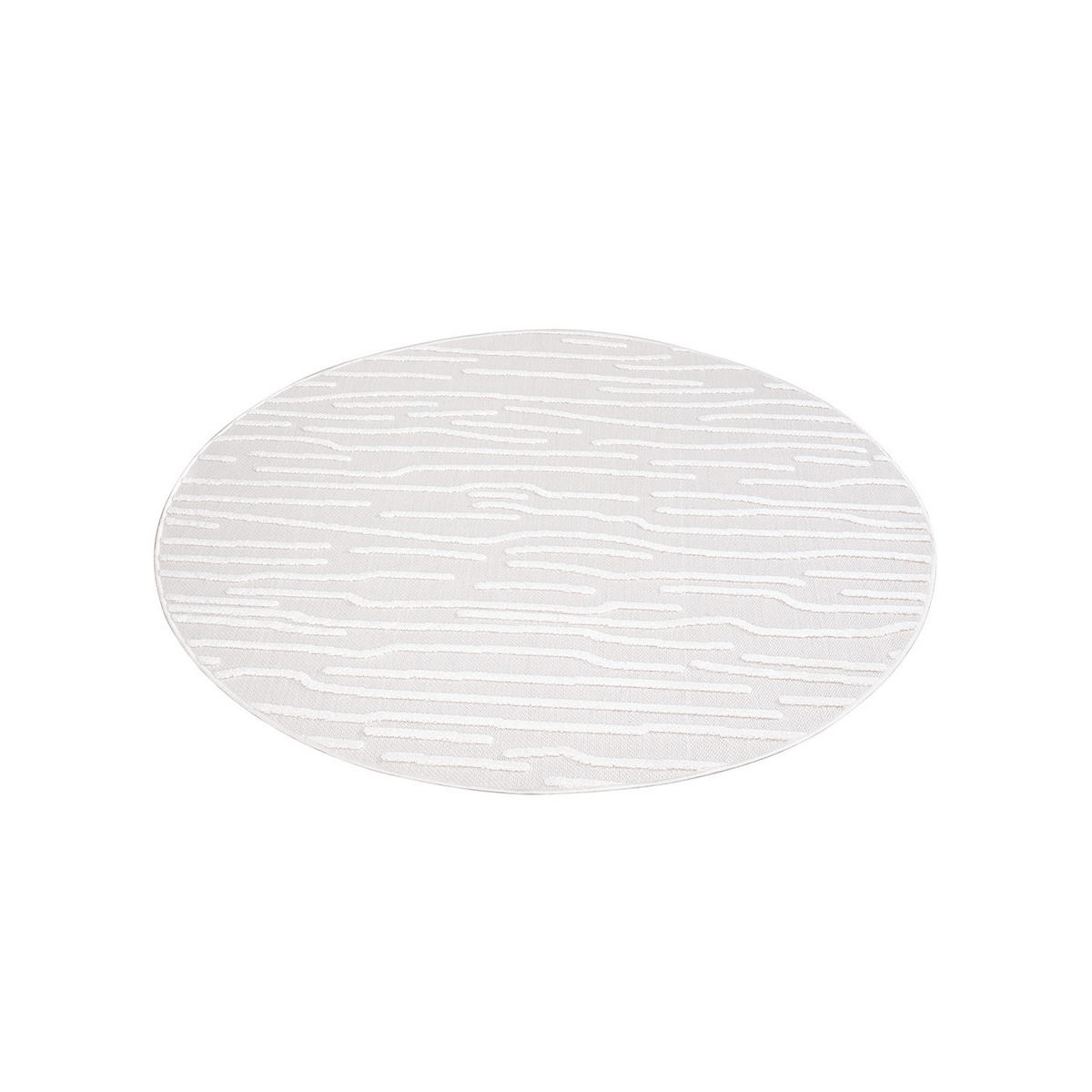OUTDOOR-TEPPICH Santorini 450 Creme 200 cm Rund - Creme, Textil (200/200cm) - carpet city