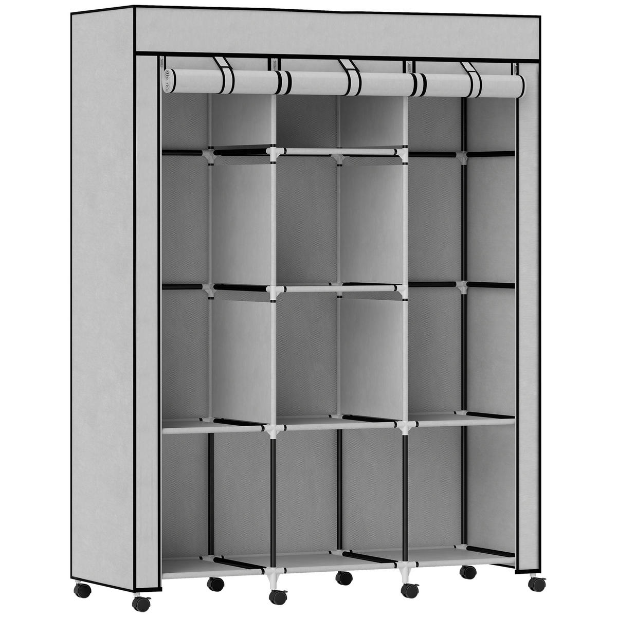 KLEIDERSCHRANK Hellgrau 43.0/125.0/162.5 cm - Hellgrau, Metall (125/162.5/43cm)