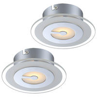 LED DECKENLEUCHTE ZOU Chrom Silber 2er Set - Silberfarben, Glas (16/16/5.2cm) - Globo Lighting