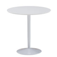 ESSTISCH – Hochglanz Weiß 75x75x74 cm Trompetenfuß für 2 Personen - Weiß, Holz/Metall (75/75/74cm) - KADIMA DESIGN