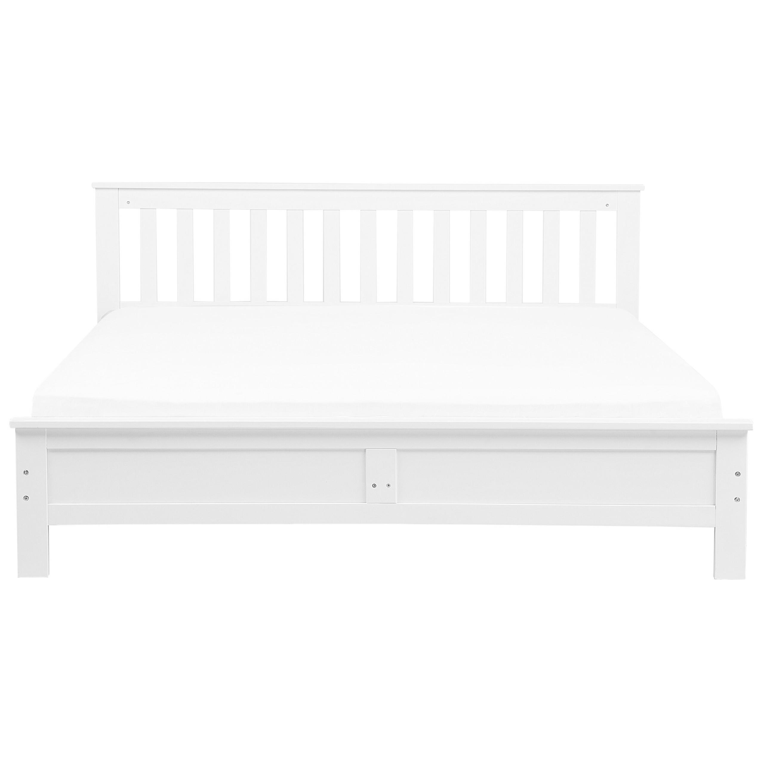 HOLZBETT Weiß Mayenne - Weiß, Holz (180/200cm) - Beliani