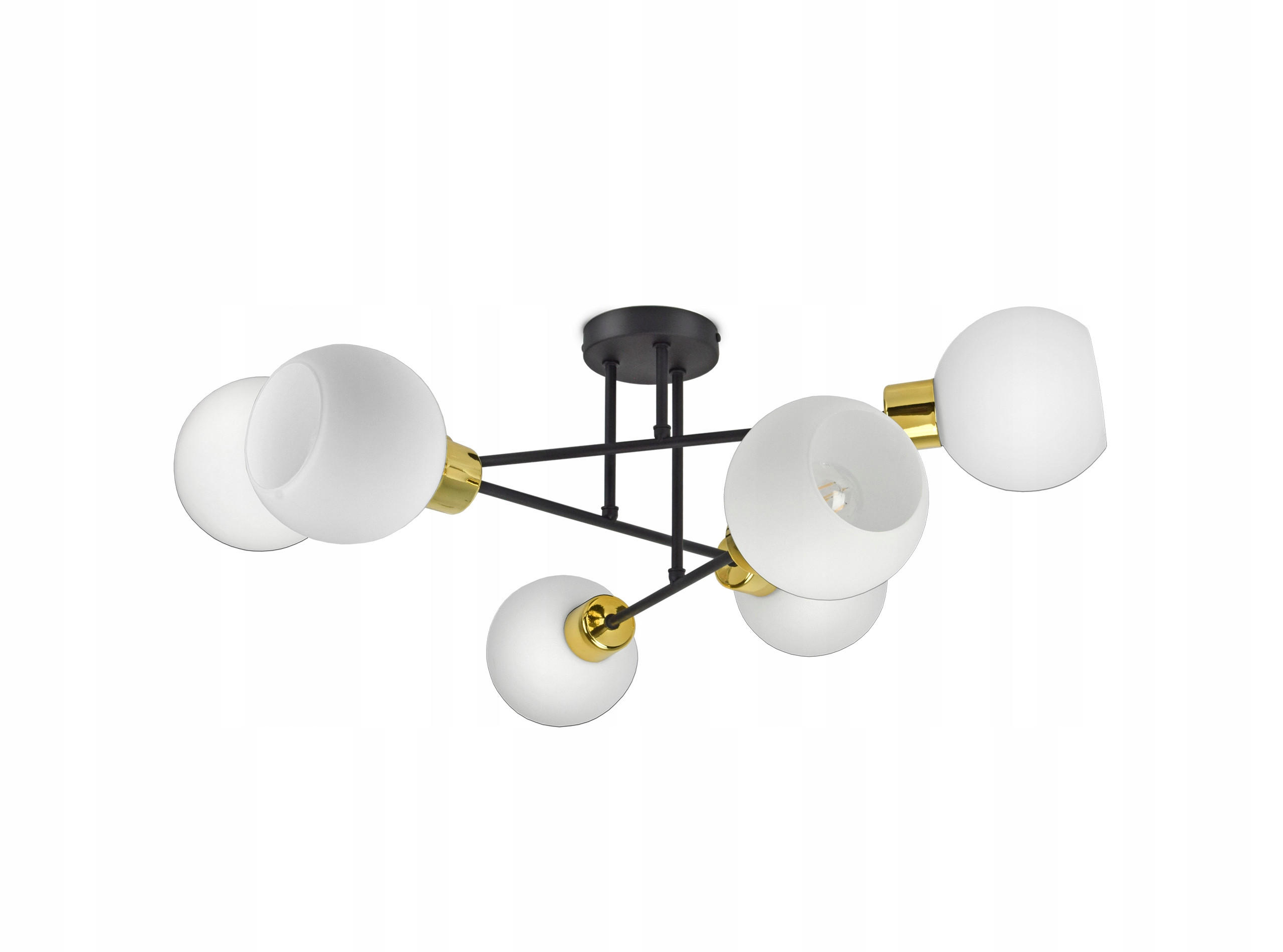 DECKENLEUCHTE Milano Glass - Goldfarben/Schwarz, Glas/Metall (72/72/29cm) - kiki design