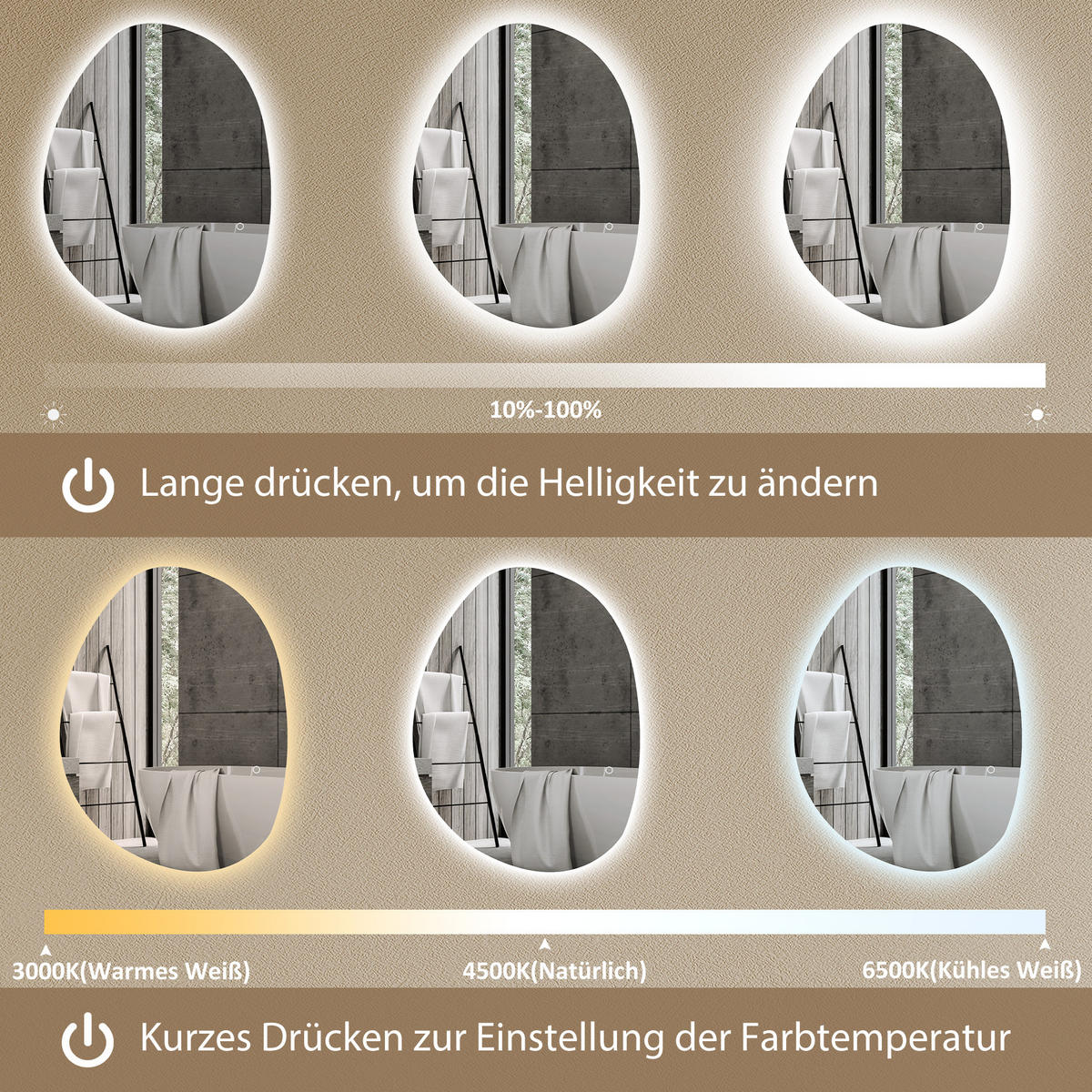 BADSPIEGEL DE-09286 Silber - Silberfarben, Glas (50/70/5cm) - ComfortXL