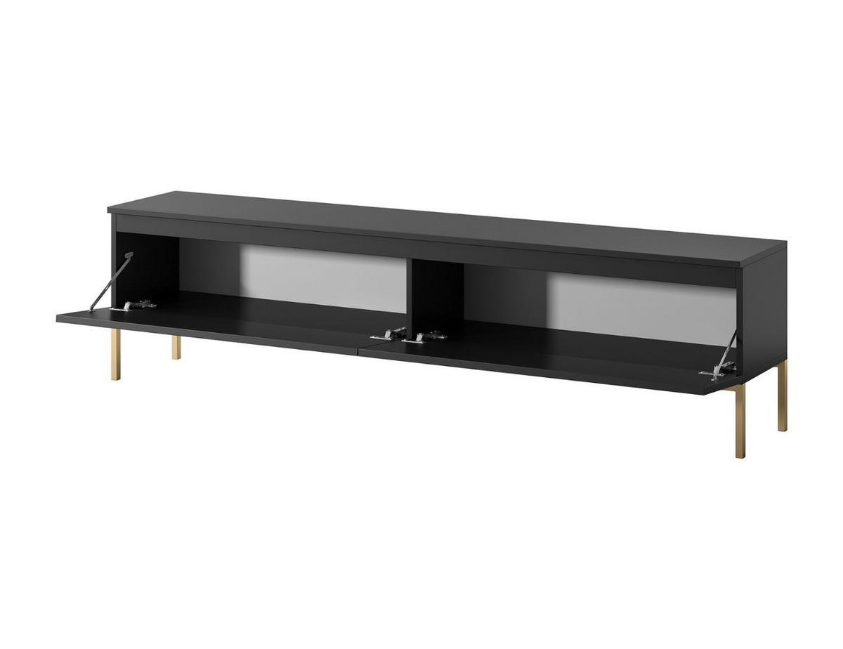 TV-SCHRANK Bemmi Schwarz mit goldenen Metallbeinen 175 cm - Goldfarben/Schwarz, Holzwerkstoff/Metall (175/46/32cm) - Selsey