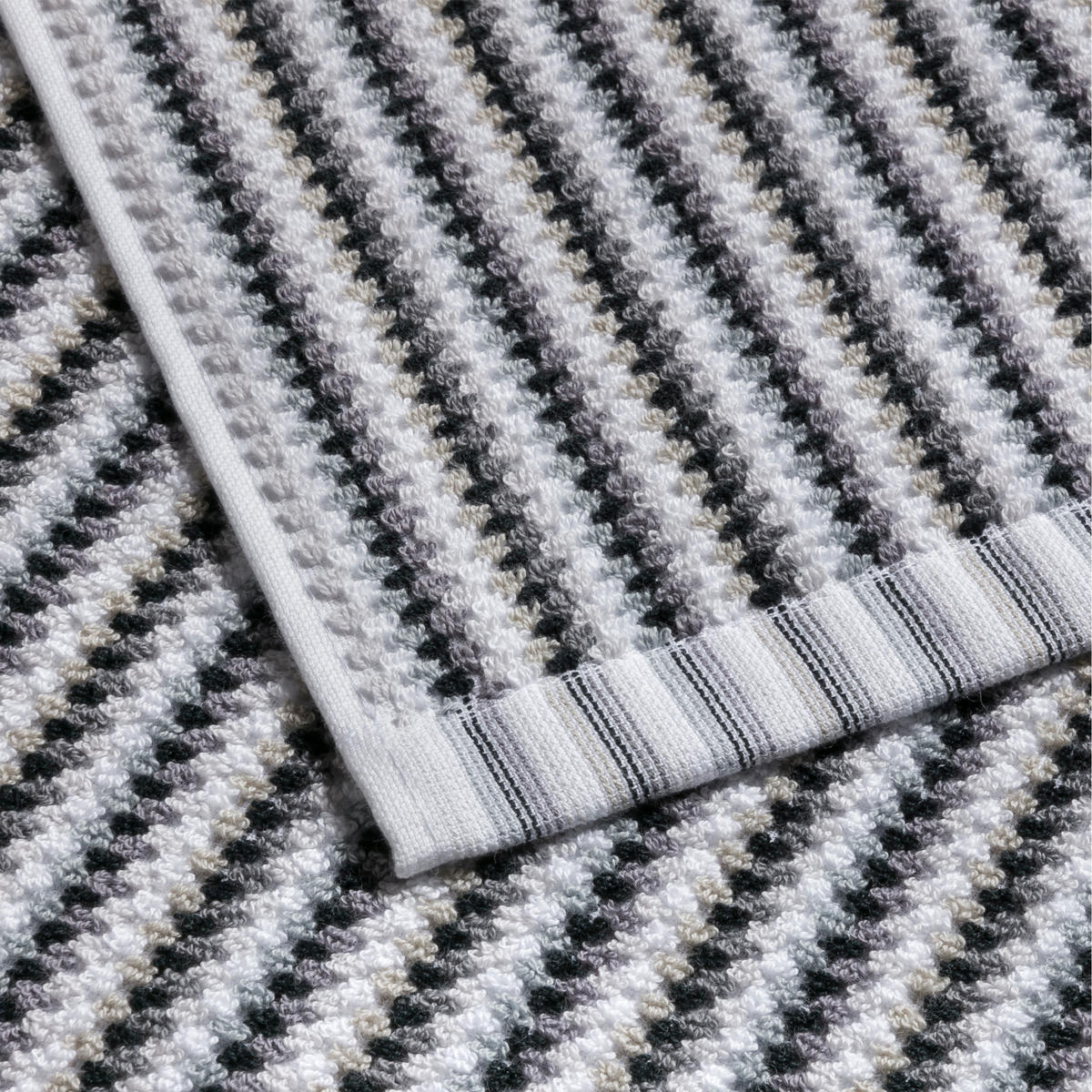 HANDTUCH BLISS - Silberfarben/Schwarz, Textil (50/100cm) - MÖVE