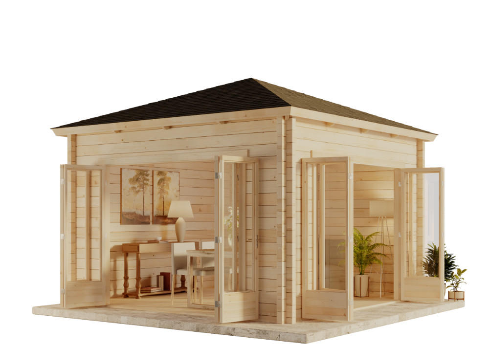 Alpholz Gartenhaus Natur 390x320x390 cm