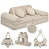 SPIELSOFA Kinder Fantasiewelt 8tlg - Beige, Textil (150/55/66cm) - Linodino