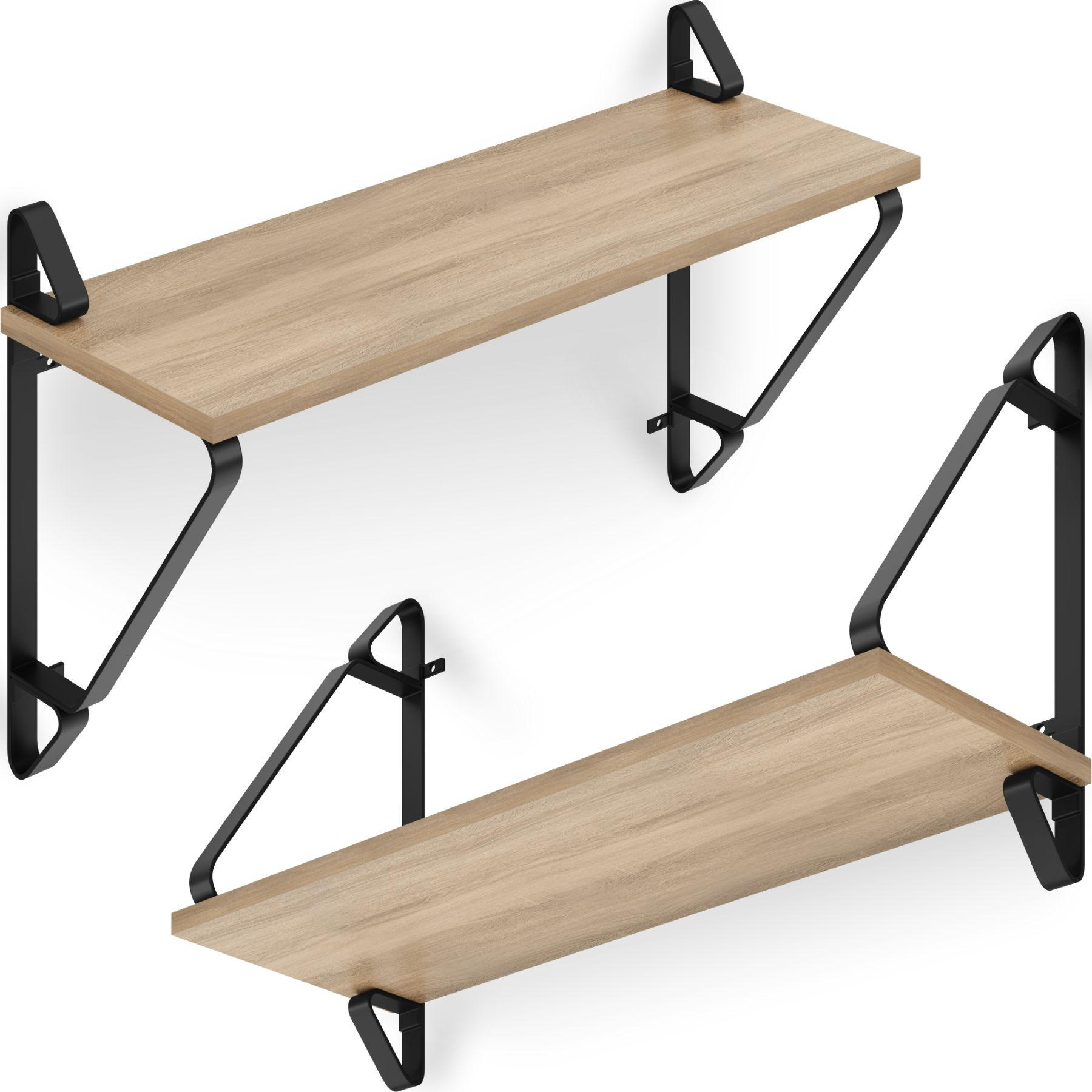 WANDREGAL 2er Set Irvine,60 x 20 x 33,5 cm, Industrial Holz hell, Eiche Sonoma - Naturfarben, Holzwerkstoff (20/33.5/60cm) - tectake