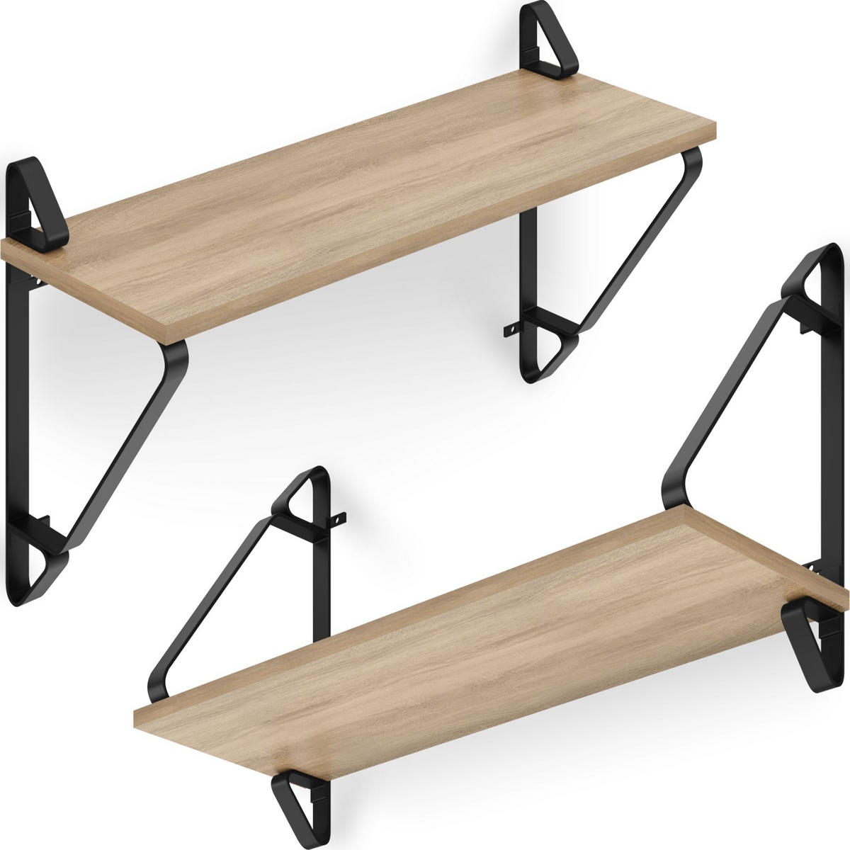 WANDREGAL 2er Set Irvine,60 x 20 x 33,5 cm, Industrial Holz hell, Eiche Sonoma - Naturfarben, Holzwerkstoff (20/33.5/60cm) - tectake