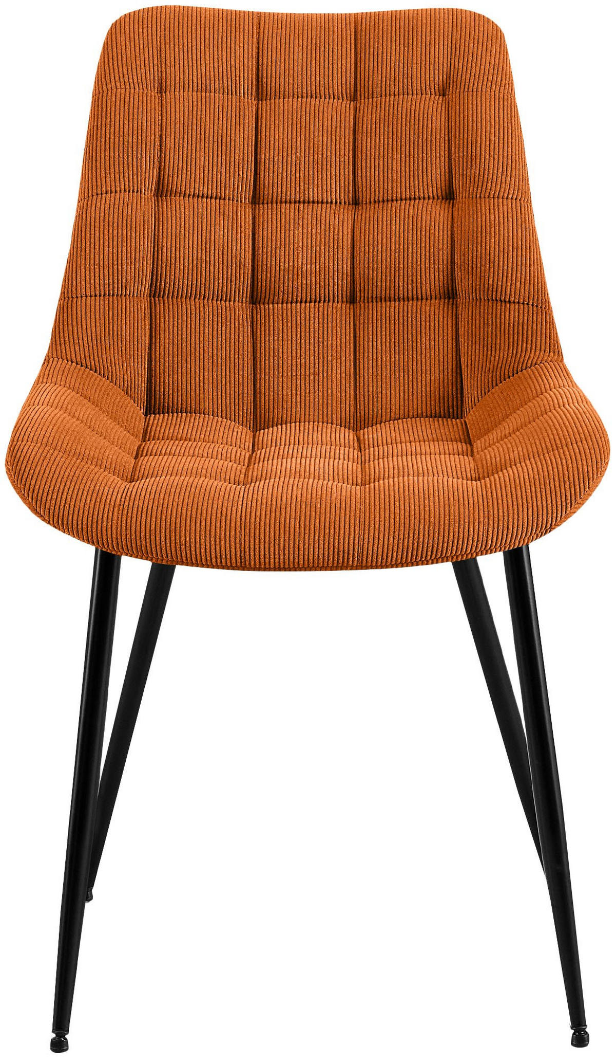 ESSZIMMERSTUHL Cord Orange - Schwarz/Orange, Textil/Metall (52/83/58cm) - CLP