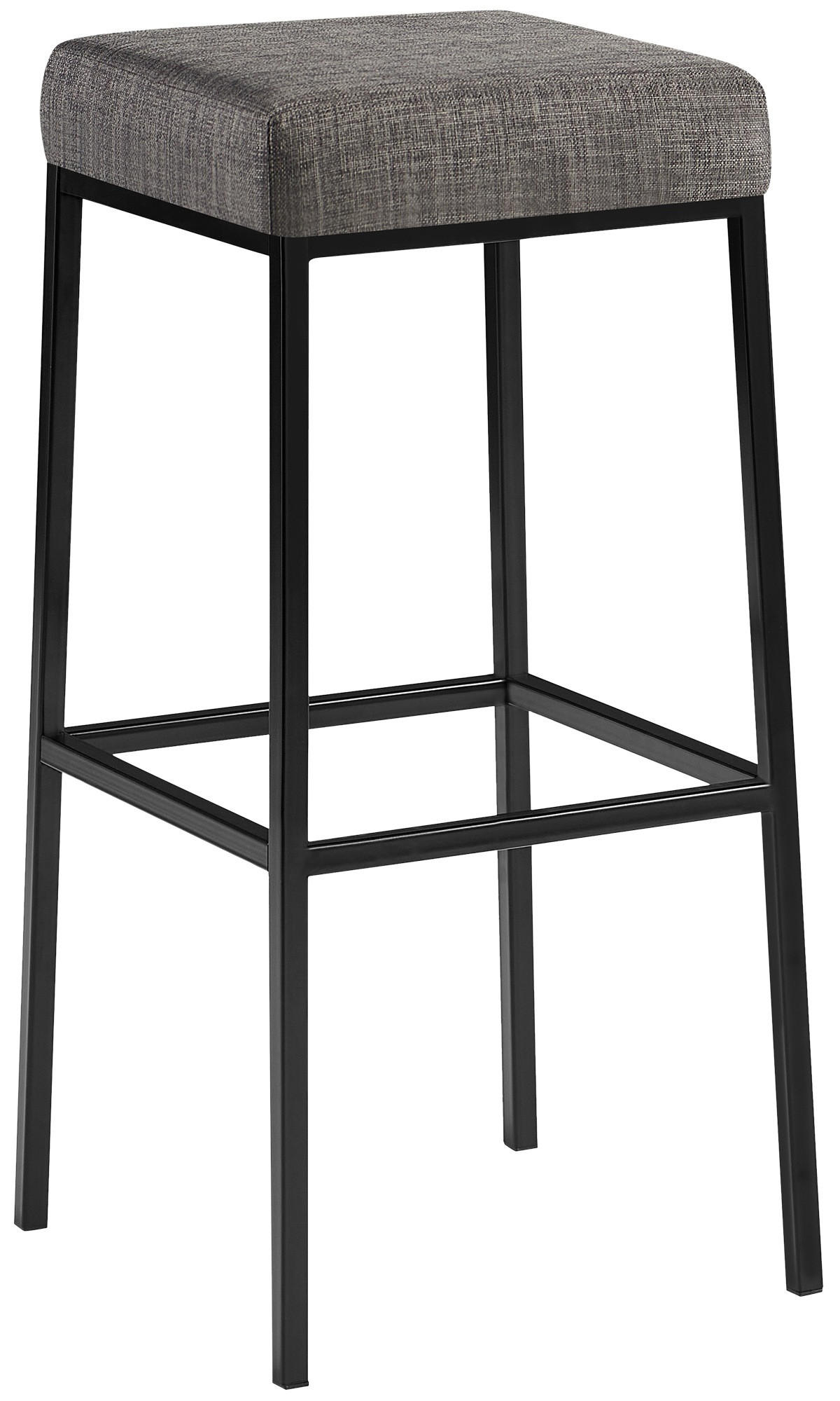 BARHOCKER Stoff grau - Schwarz/Grau, Textil/Metall (37/83/37cm) - CLP