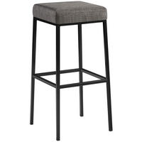 BARHOCKER Stoff grau - Schwarz/Grau, Textil/Metall (37/83/37cm) - CLP