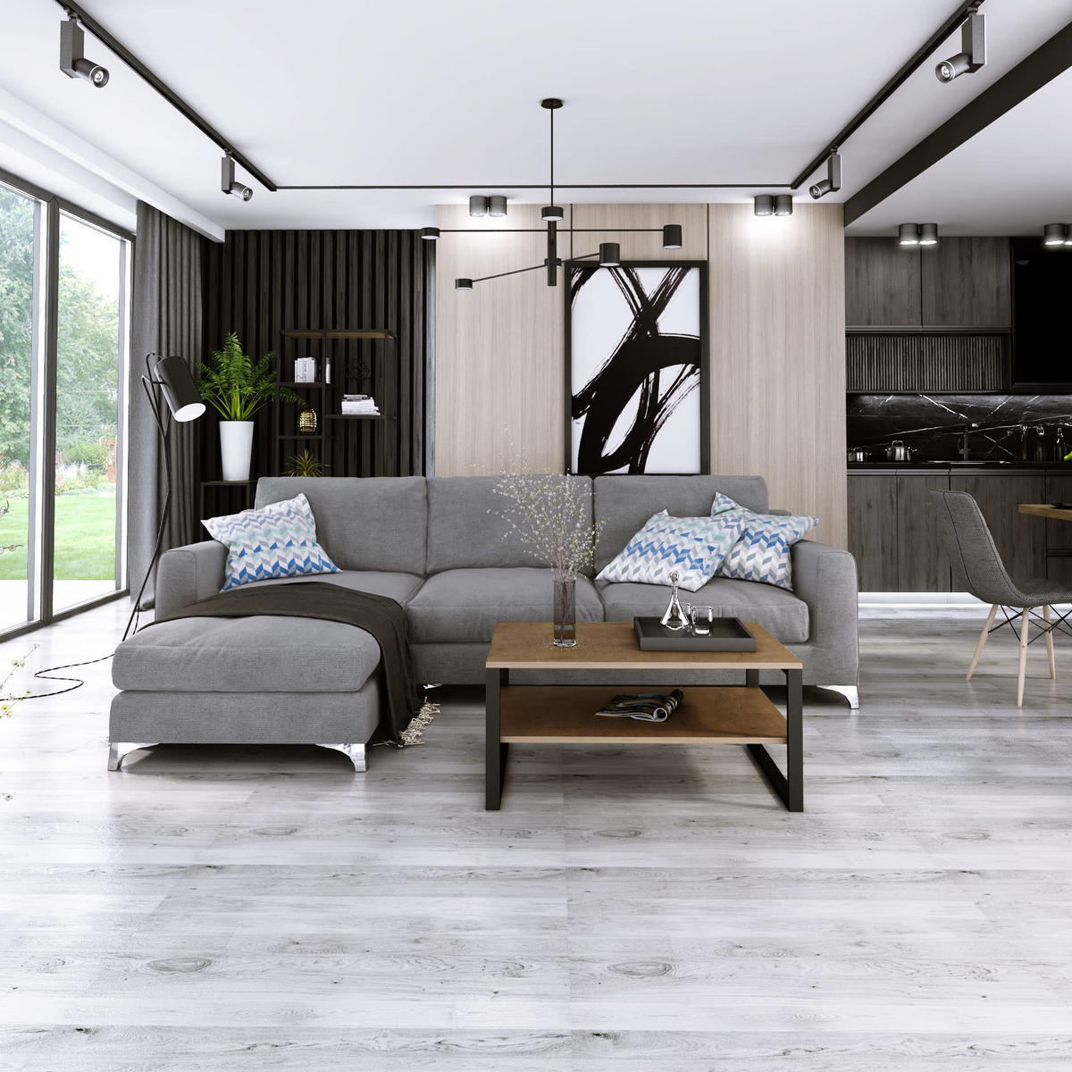 COUCHTISCH Basic rechteckig Lancelot mit Metallbeinen - Alteiche, Metall (60/90/47cm) - Design Möbel
