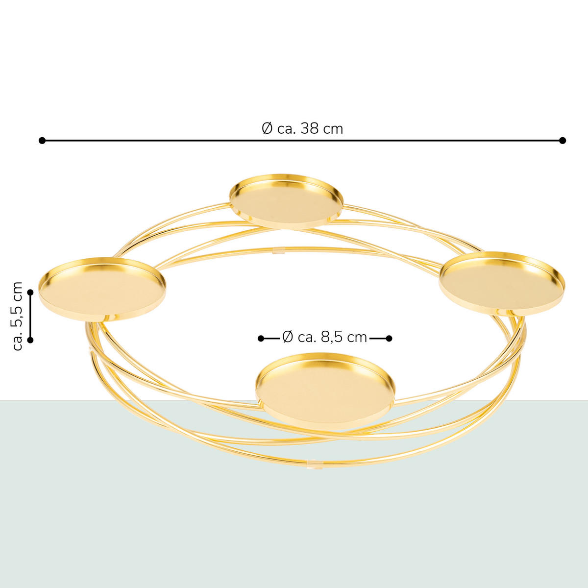 KERZENSTÄNDER, Gold, Metall - Goldfarben, Metall (38/5.5/38cm) - bremermann