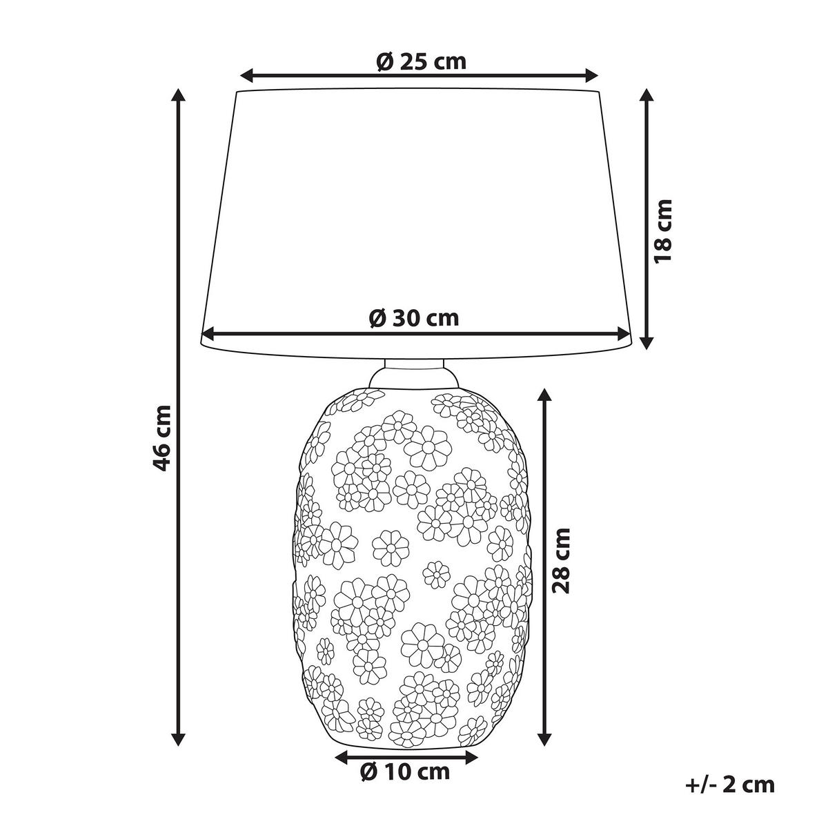 TISCHLAMPE Ferrey 30/30/46 cm - Grau, Keramik (30/30/46cm) - Beliani