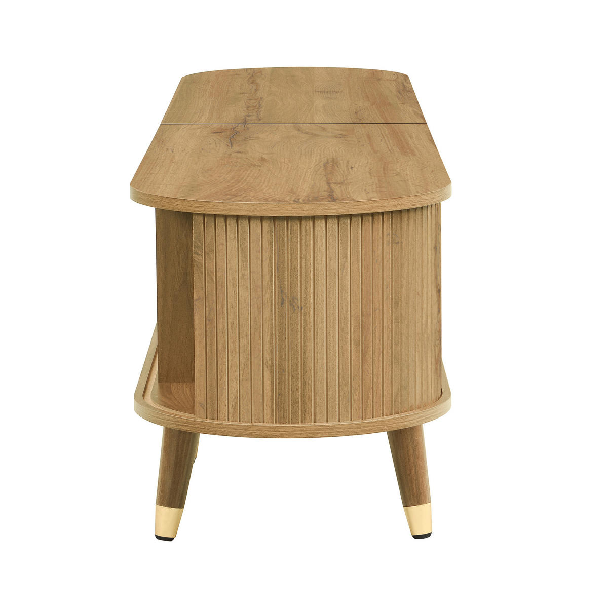 TV-ELEMENT175X38X45CM MDF SchiebetürenHolzoptik mit Kabelmanagement - Naturfarben, Holz (45.72/17.15/118cm) - Raelunyi