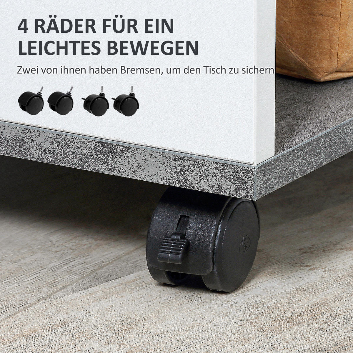 BEISTELLTISCH, Spanplatte, Grau/Weiß, 35 x 29,5 x 65,5 cm - Weiß/Grau, Metall (29.5/65.5/35cm) - HOMCOM