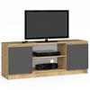 TV-ELEMENT Eiche Artisan, Grau 140x40x55 cm - Eiche Artisan/Grau, Holzwerkstoff (140/55/40cm) - Akord
