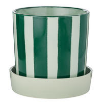 BLUMENTOPF Circus mit Teller Ø20cm - Grün, Keramik (20cm) - Butlers