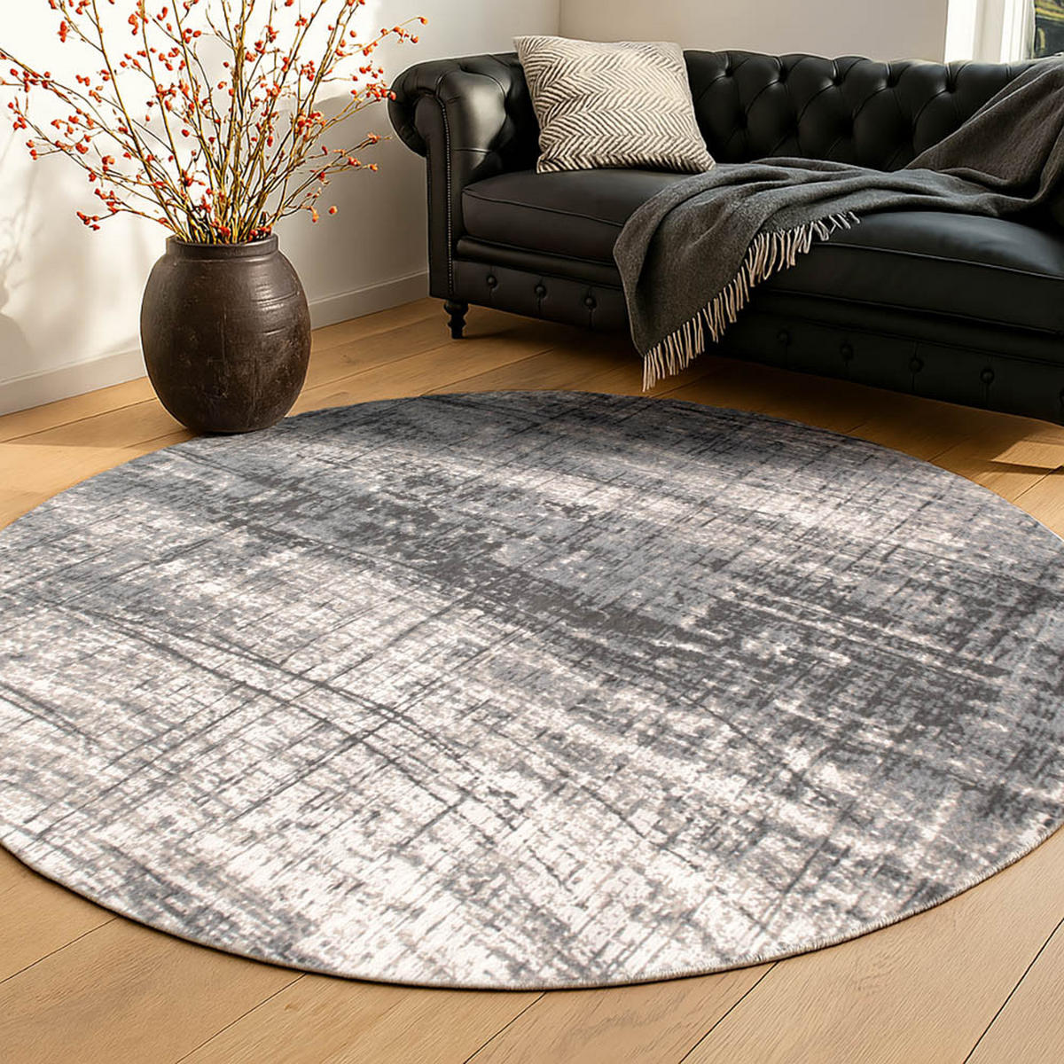 TEPPICH Jersey Stone Mad Men Griff 240/240 cm - Grau, Kunststoff/Textil (240/240cm) - Louis De Poortere