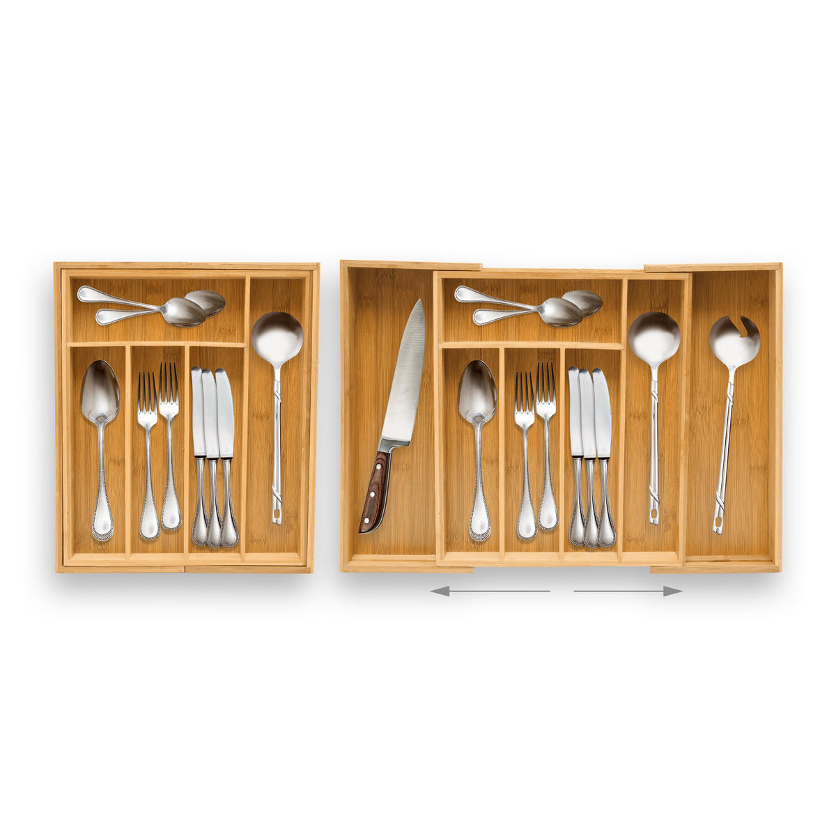 BESTECKKASTEN - Hellbraun, Holz (34/5/48cm) - Relaxdays