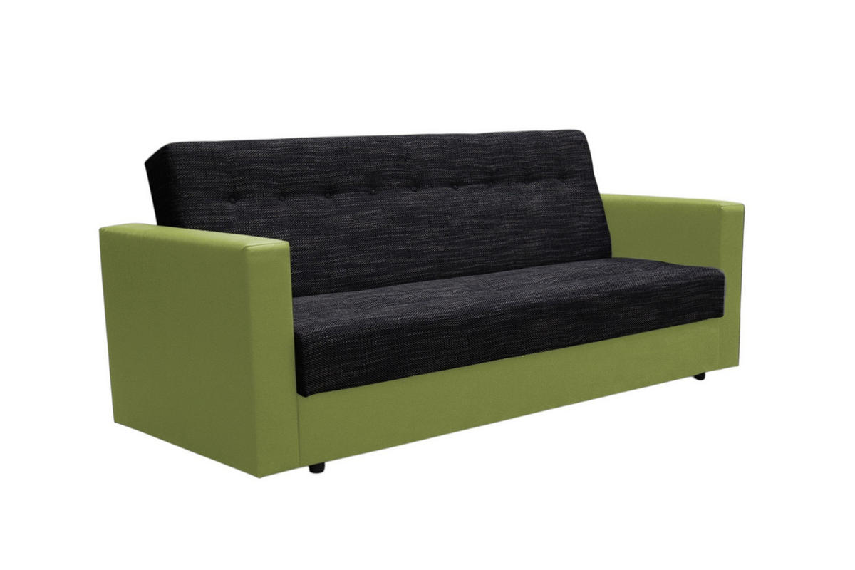 SOFA WIND mit Schlaffunktion KORNET10+SAWANA35 mit Stauraum - Grün, Textil (87/95/216cm) - Bedante
