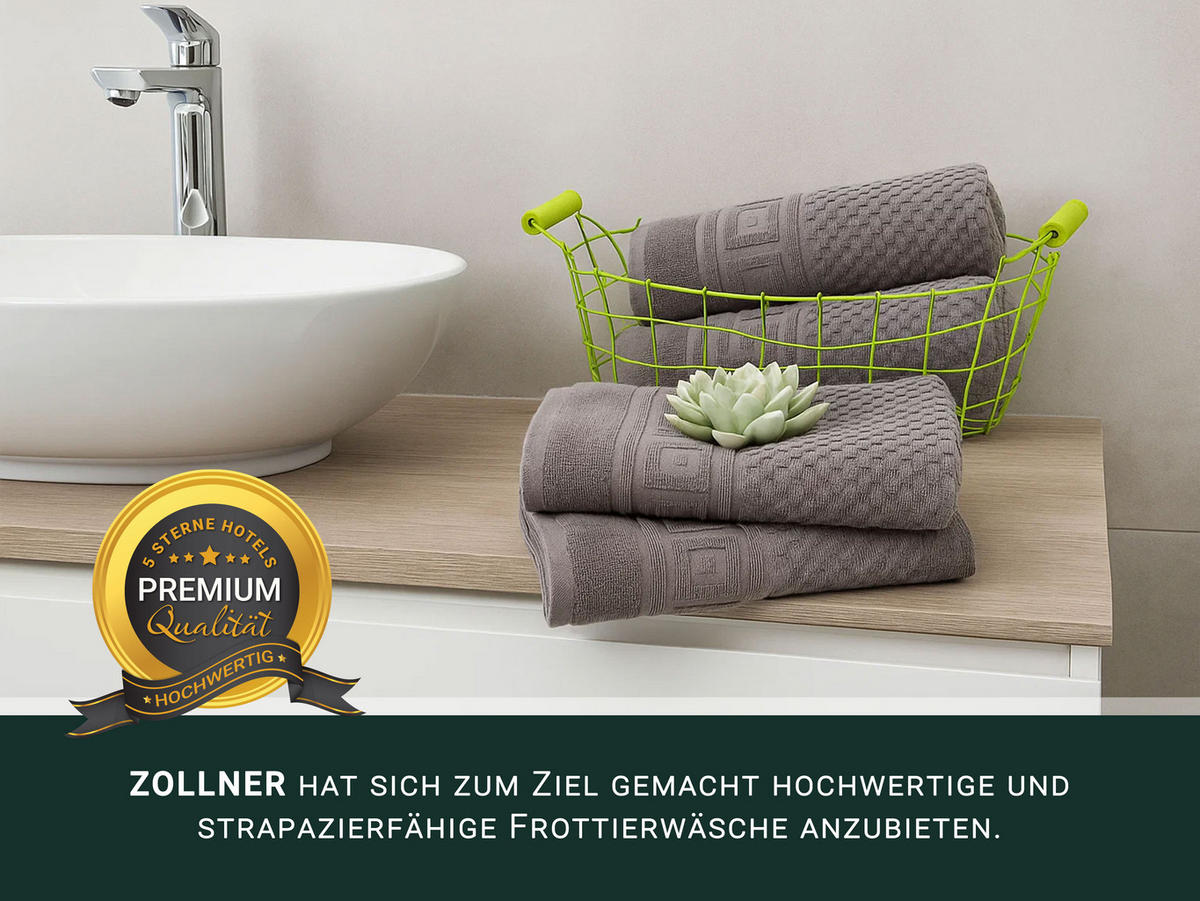 HANDTÜCHER, 4er-Set, 50x100 cm, 100% Baumwolle, Grau - Anthrazit, Textil (50/100cm) - Zollner