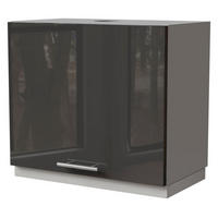 WRASENSCHRANK Essen W8/60 Graphit Hochglanz / Grau Matt 60 / 32,5 / 50cm - Graphitfarben/Grau, Holz/Holzwerkstoff (60/50/32.5cm) - Feldmann-Wohnen
