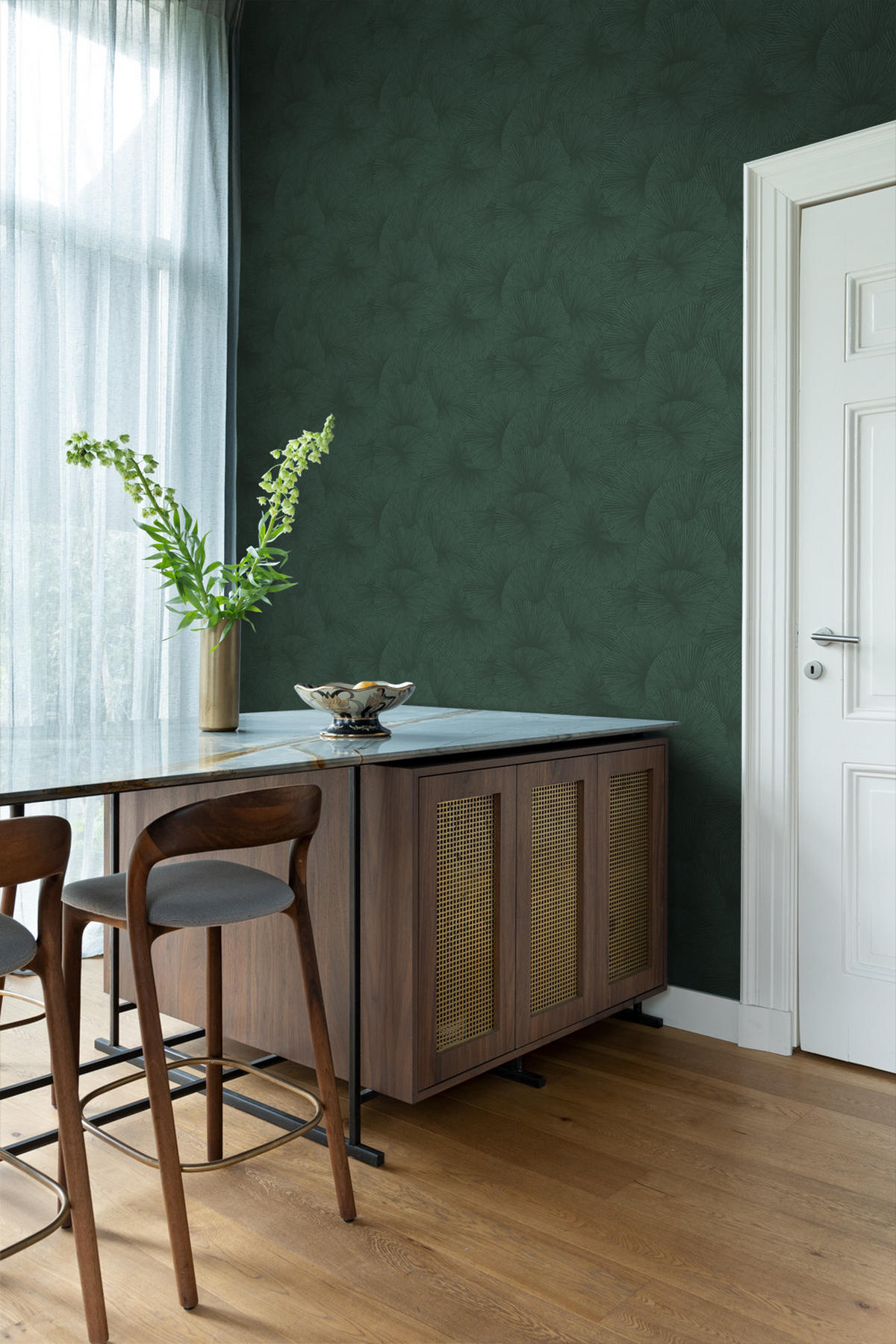 TAPETE 3D Muster Blätter 50 x 900 cm - Grün, Papier (50/900cm) - Origin Wallcoverings