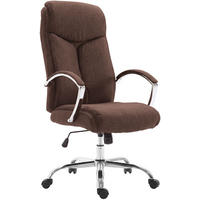 DREHSTUHL Stoff Braun - Chromfarben/Braun, Textil/Metall (65/115/73cm) - CLP
