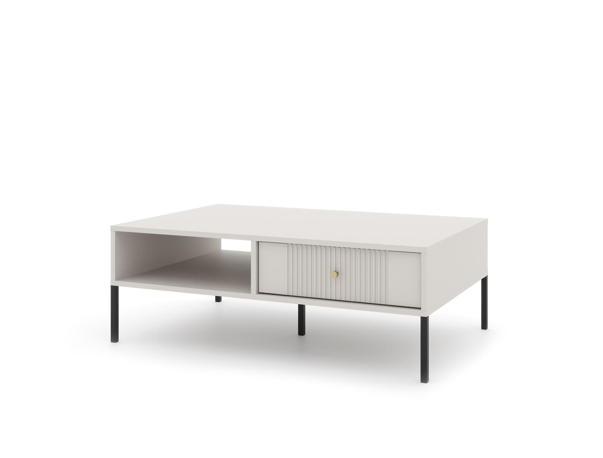 COUCHTISCH ISEO Beige, Schwarz 104x68x40 cm - Beige/Schwarz, Holzwerkstoff (68/104/40cm) - FURNLUX