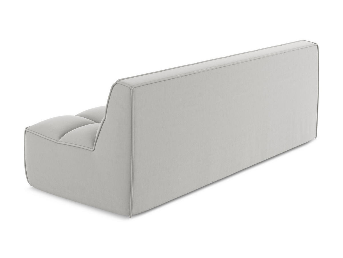 3-SITZER SOFA Samt Stoff Grau - Silberfarben/Schwarz, Kunststoff/Textil (210/75/93cm) - Makamii